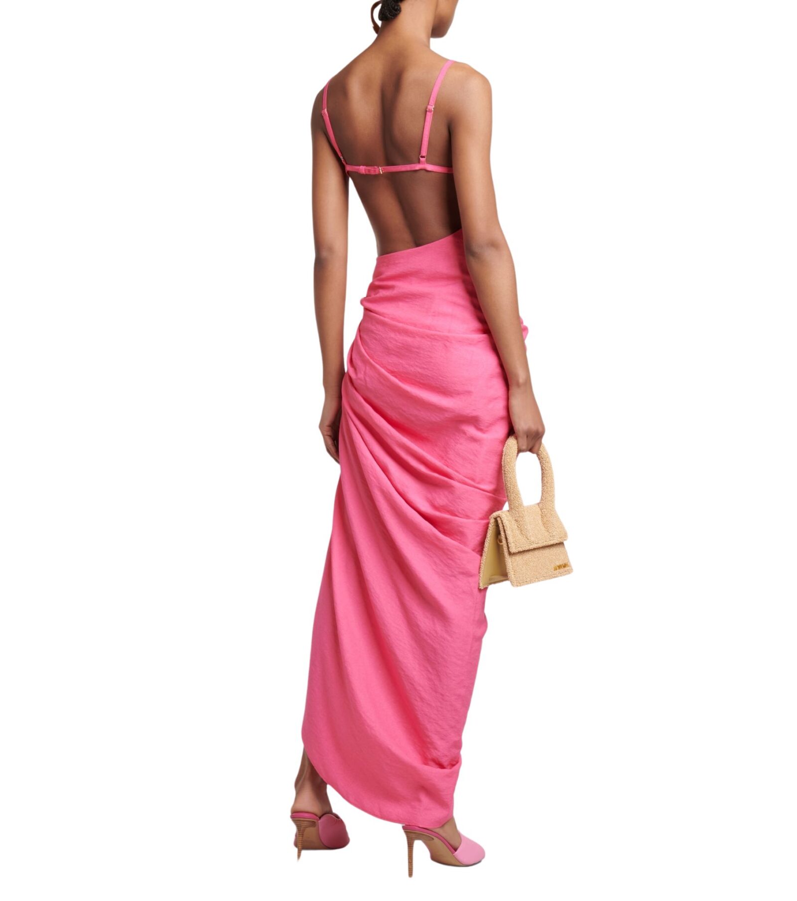 jacquemus la robe saudade voile maxi dress Jacquemus, La Robe Saudade draped maxi dress, Women, Black, XXL, Dresses, Materialmix