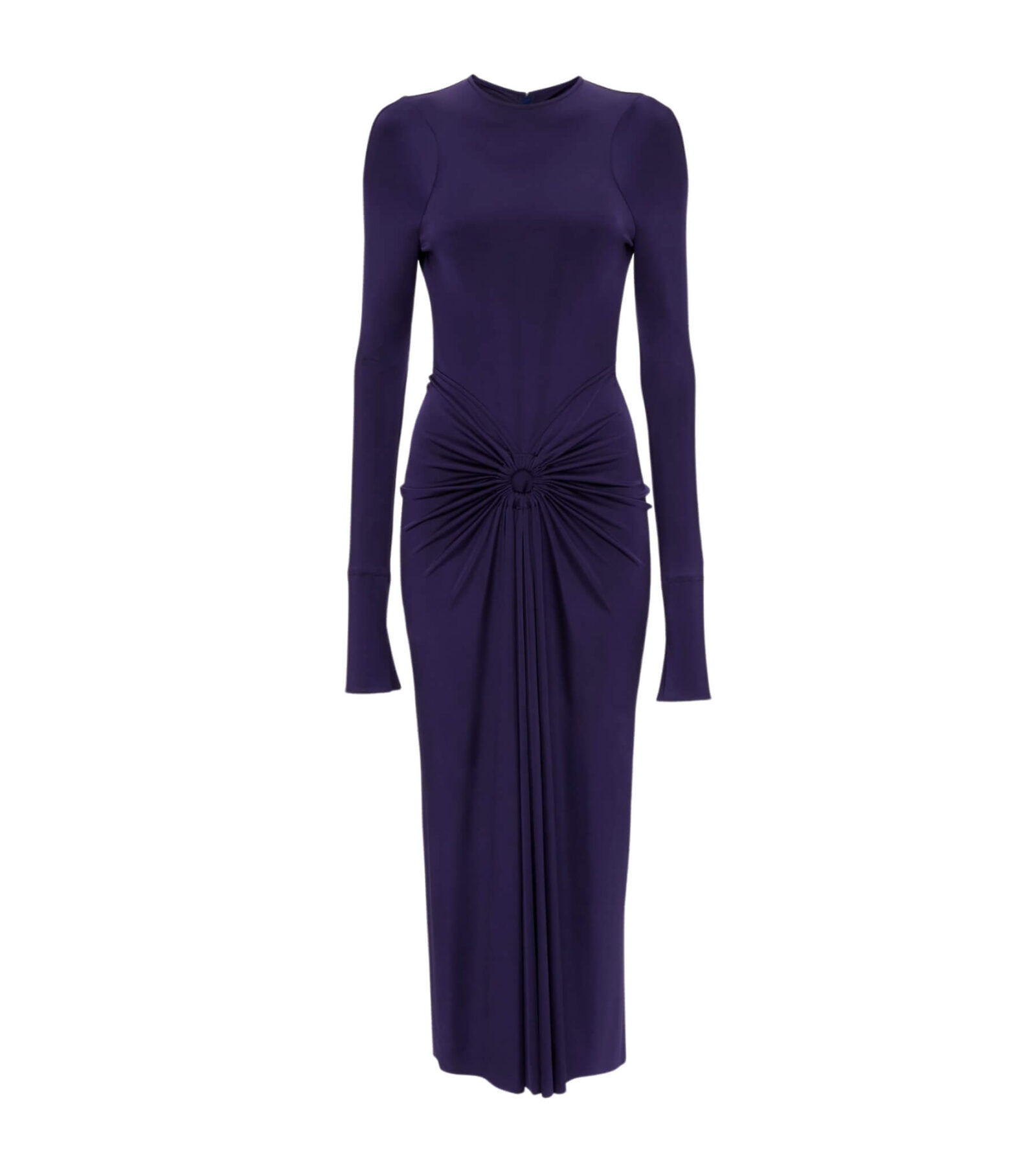 Long Sleeve Gathered Midi Dress In Ultraviolet VICTORIA BECKHAM rent Israel